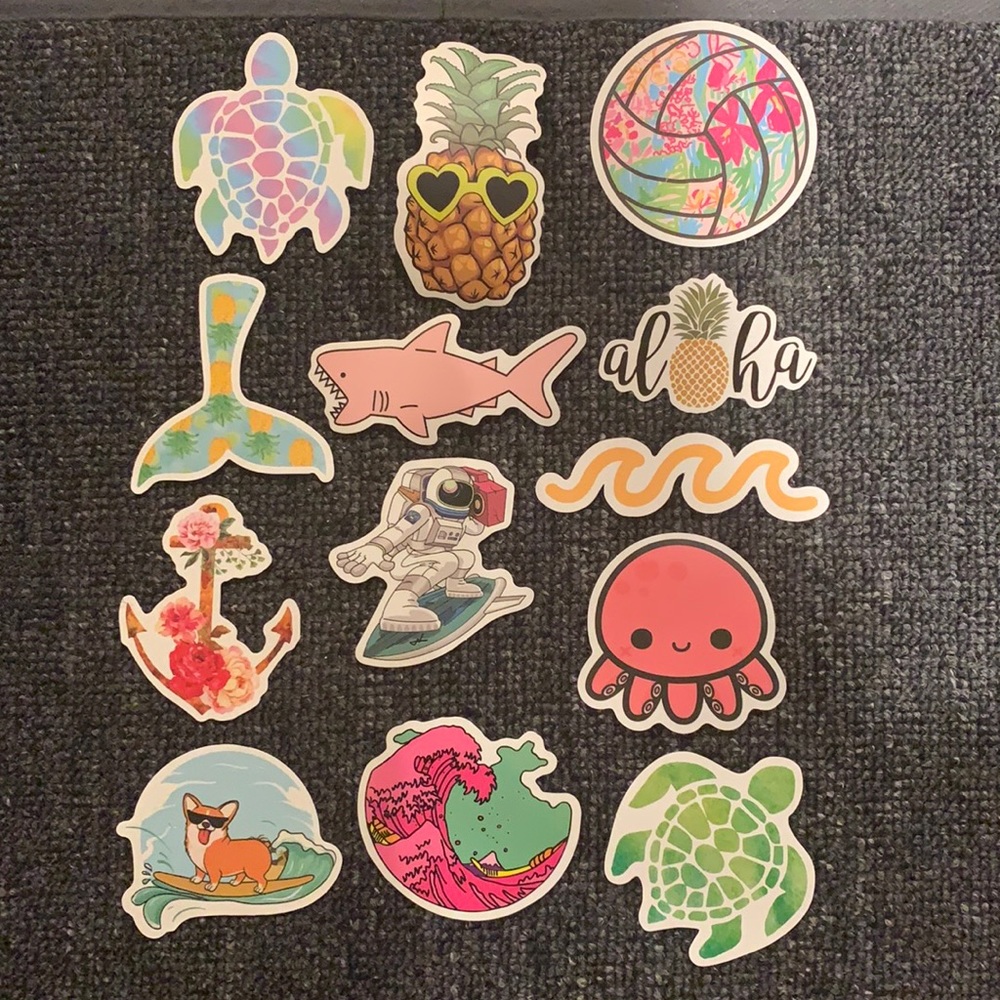 Pack of 13 stickers (ocean/beach theme pt2)